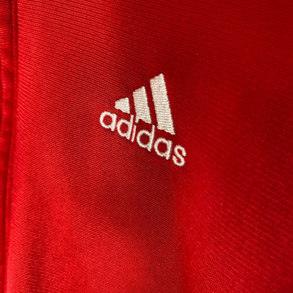 Adidas Womens Three Stripe Athletic Track Jacket Red Sz M - Picture 4 of 12